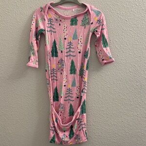 Little Sleepies Pink Tree Print Newborn Nightgown